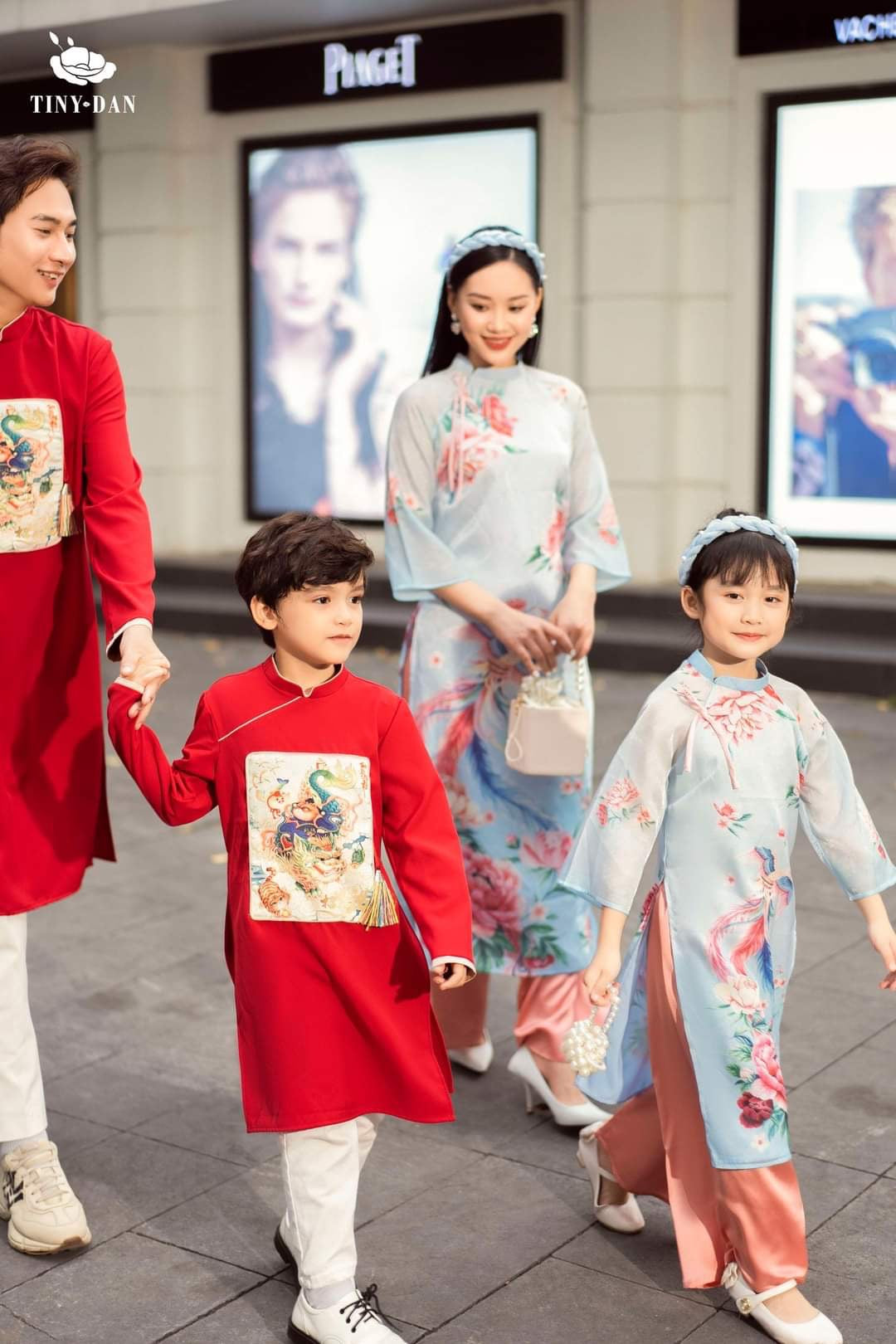 Red Dad and Boy Dragon Top no pants| Ao Dai Kids| Pre-made Traditional Vietnamese Ao Dai | Lunar New Year | Ao Dai for Boy |G41