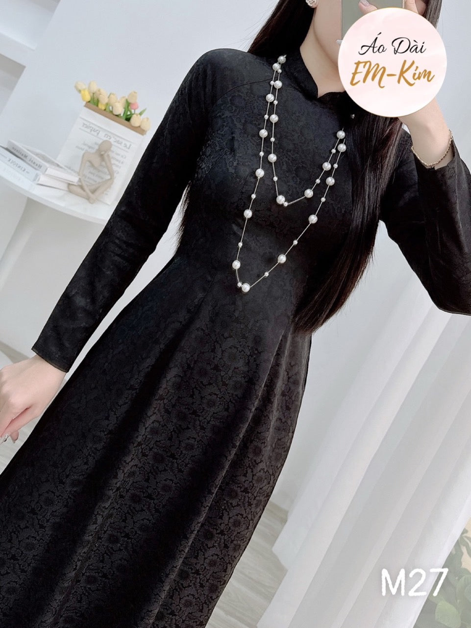 Ao Dai truyen thong Gam Black M27