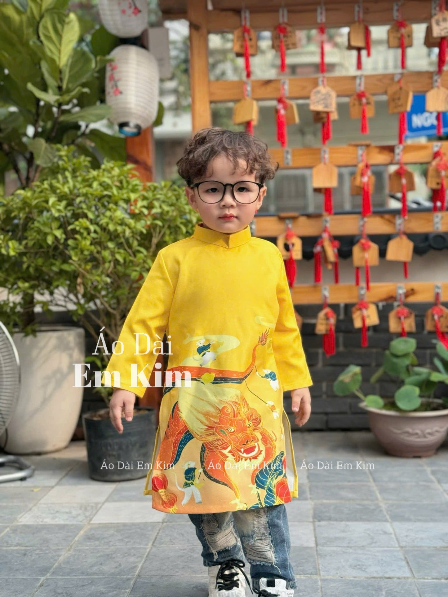 Ao Dai Boy Yellow ( NO PANTS) BOY6