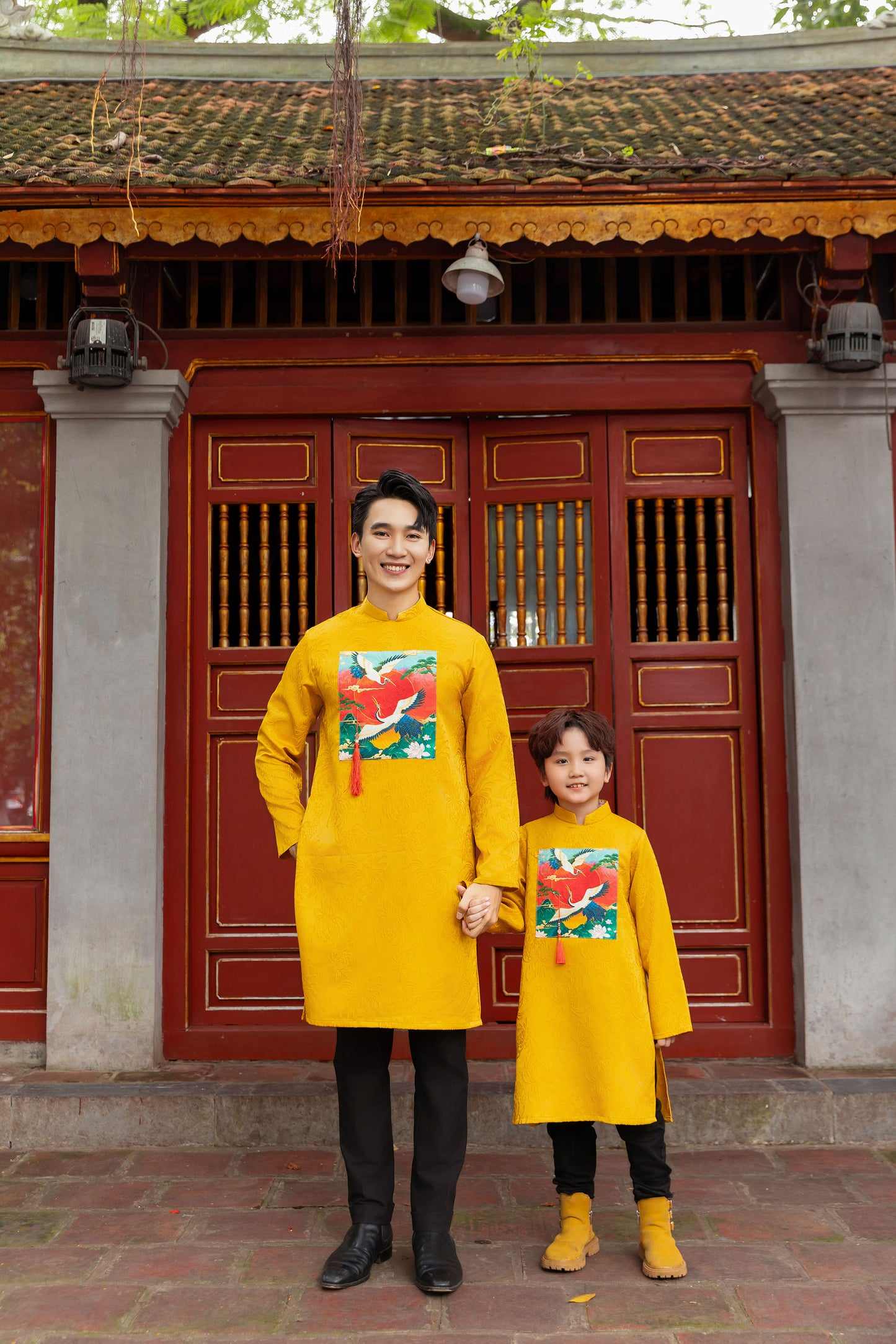 Ao Dai Boy Girl Yellow ( NO PANTS) BOY12