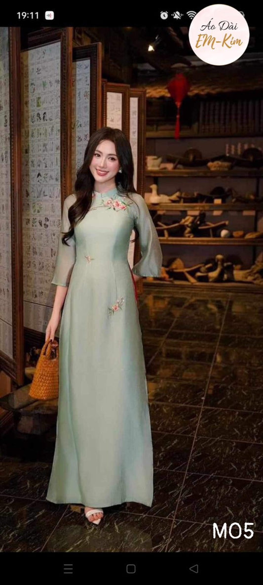 Blue Ao Dai, Ao Dai Tet, Modern Ao Dai For Women, Ao Dai Plus Size P19