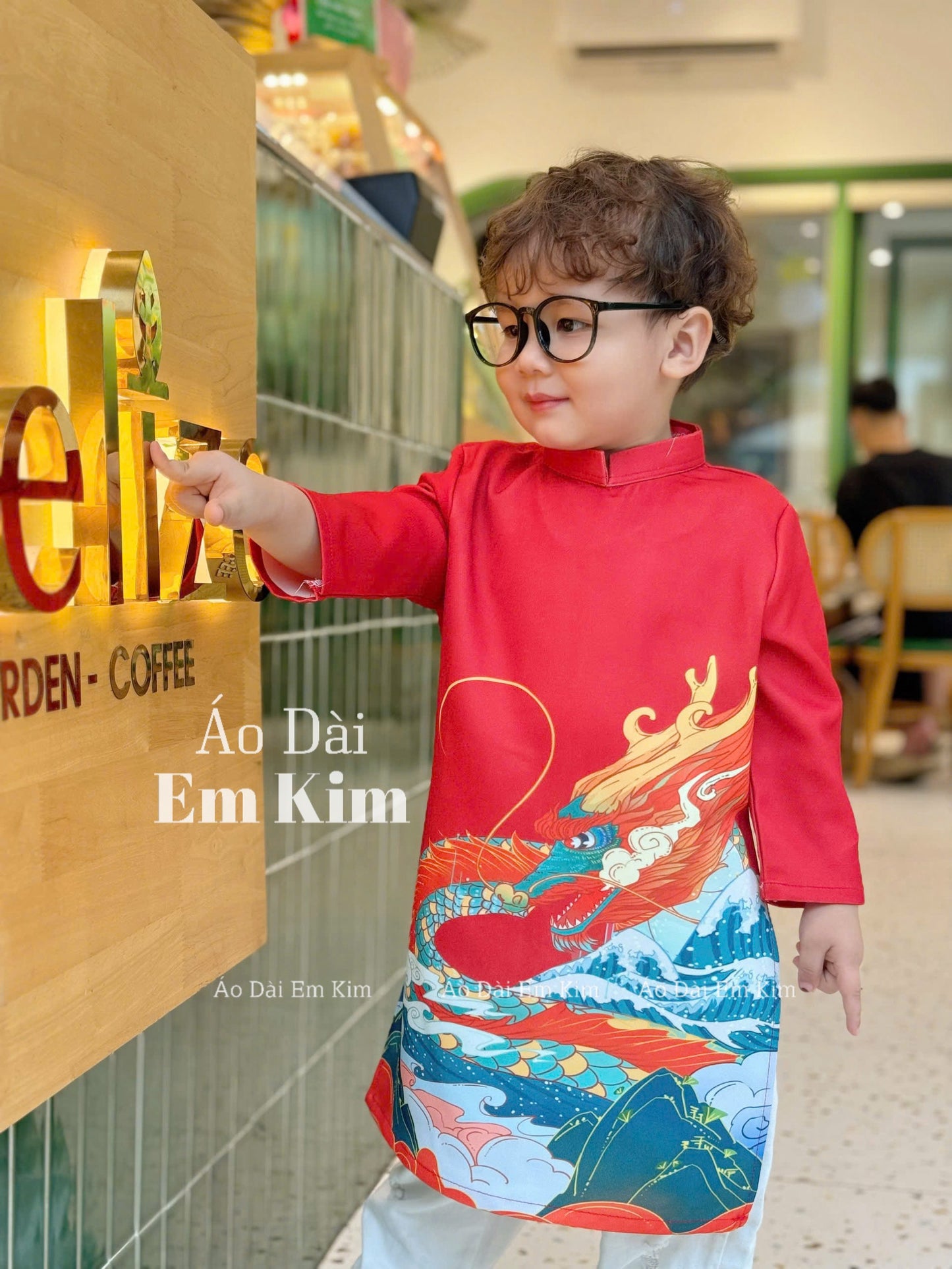 Ao Dai Boy red ( NO PANTS) BOY8