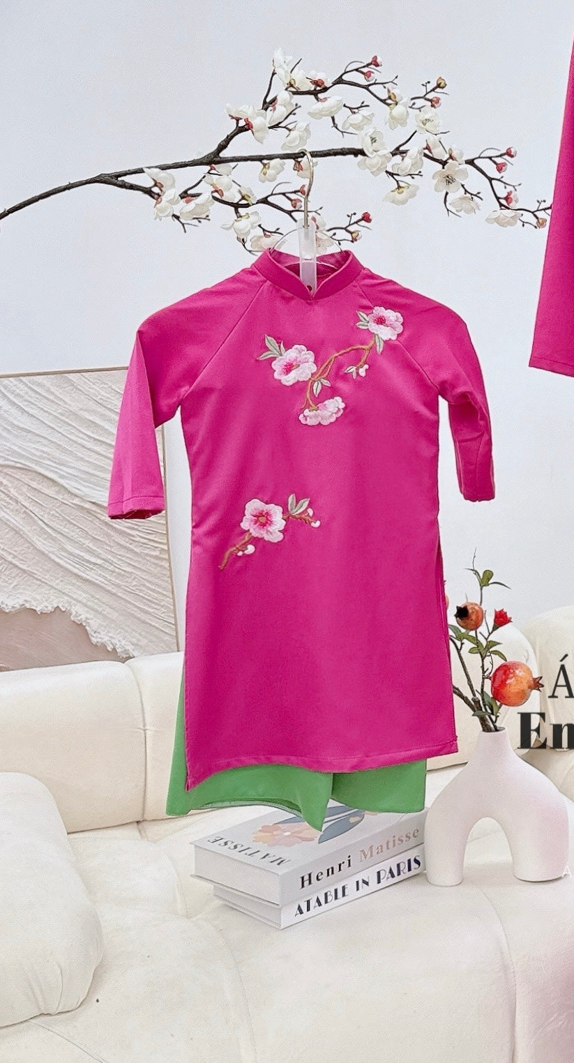 Ao Dai for girls | Pre-made ao dai kid with pant| Ao Dai Vietnam| Ao Dai women | Ao Dai dress T14