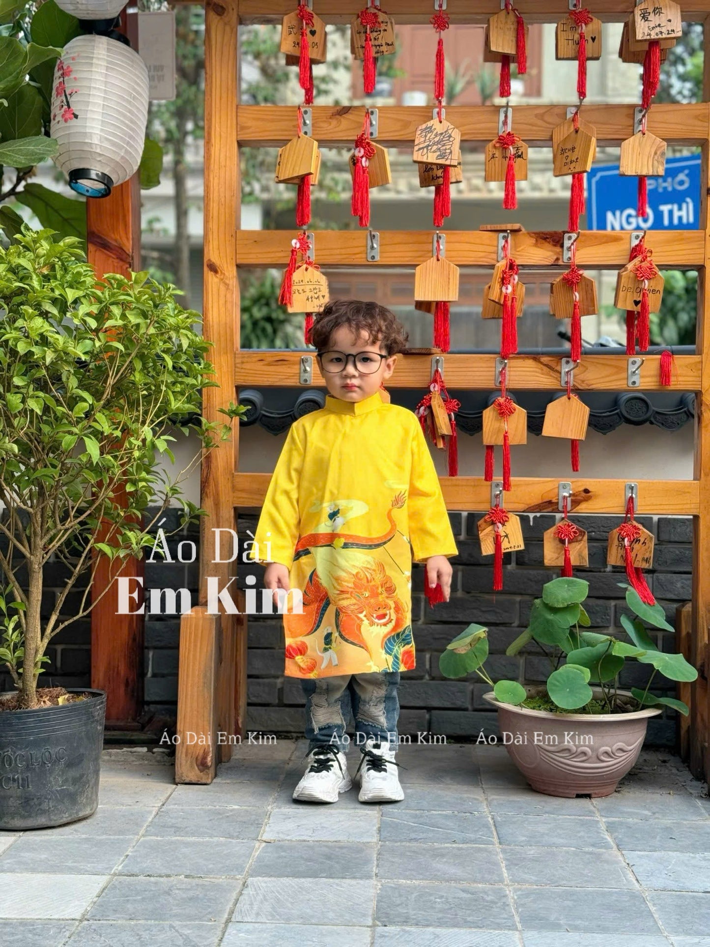 Ao Dai Boy Yellow ( NO PANTS) BOY6