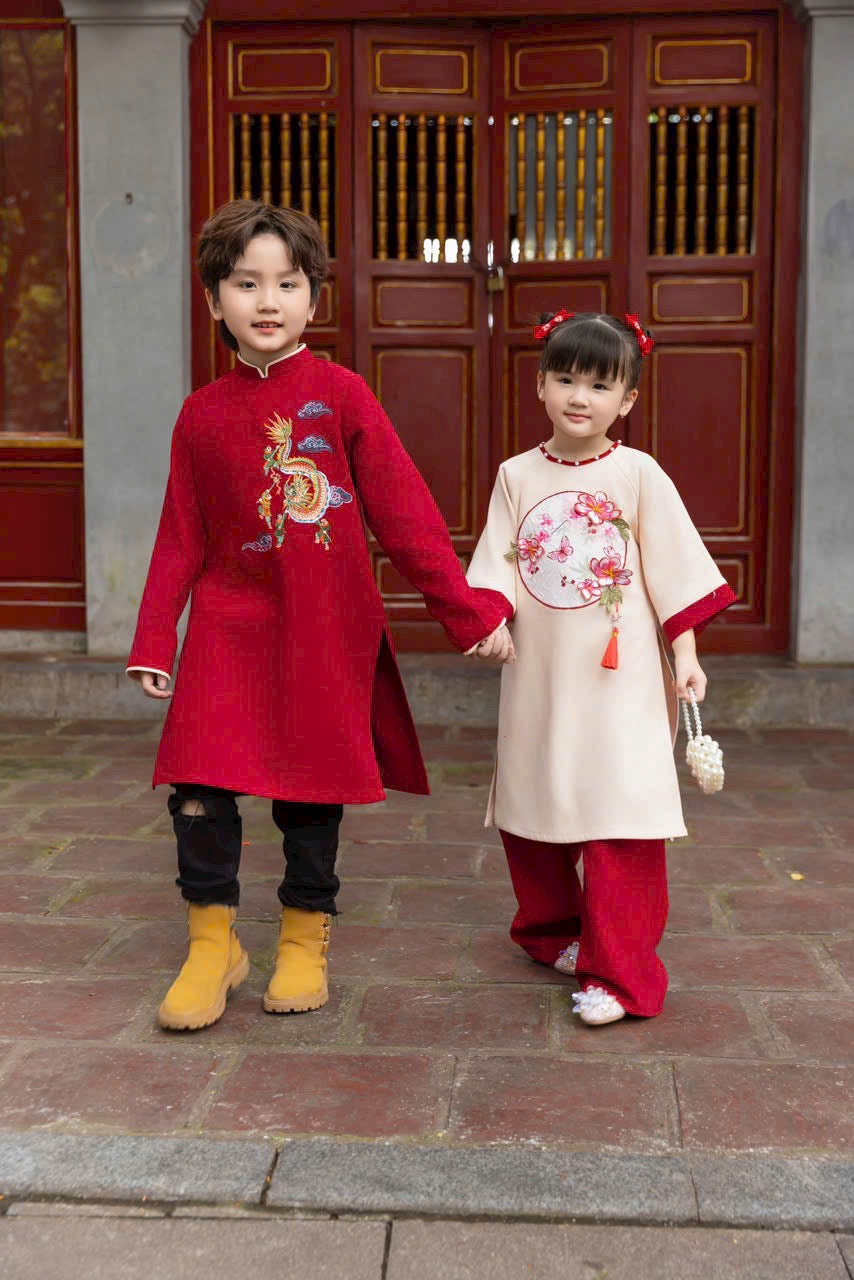 Ao Dai Boy RED ( NO PANTS) BOY10