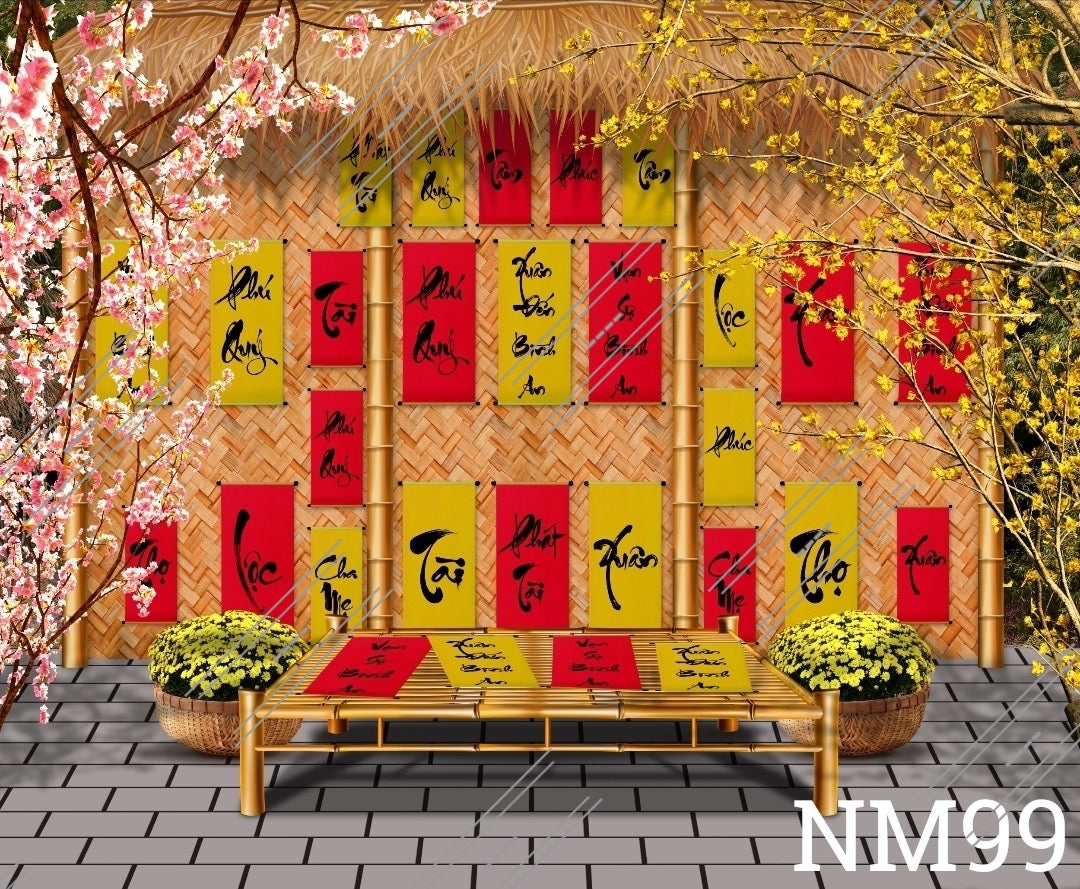 Tết Decoration Backdrop (Multiple style) 08