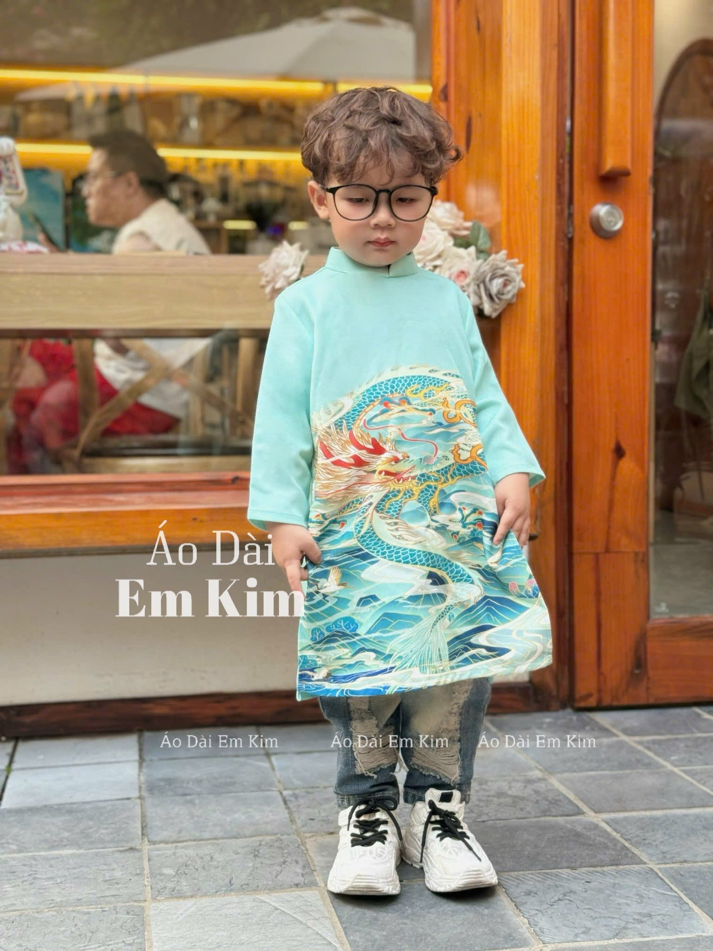 Ao Dai Boy Blue ( NO PANTS) BOY7