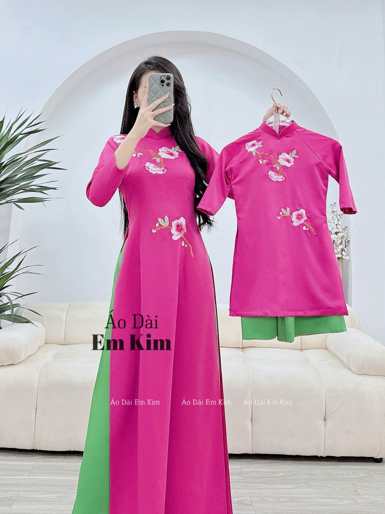 Ao Dai for girls | Pre-made ao dai kid with pant| Ao Dai Vietnam| Ao Dai women | Ao Dai dress T14