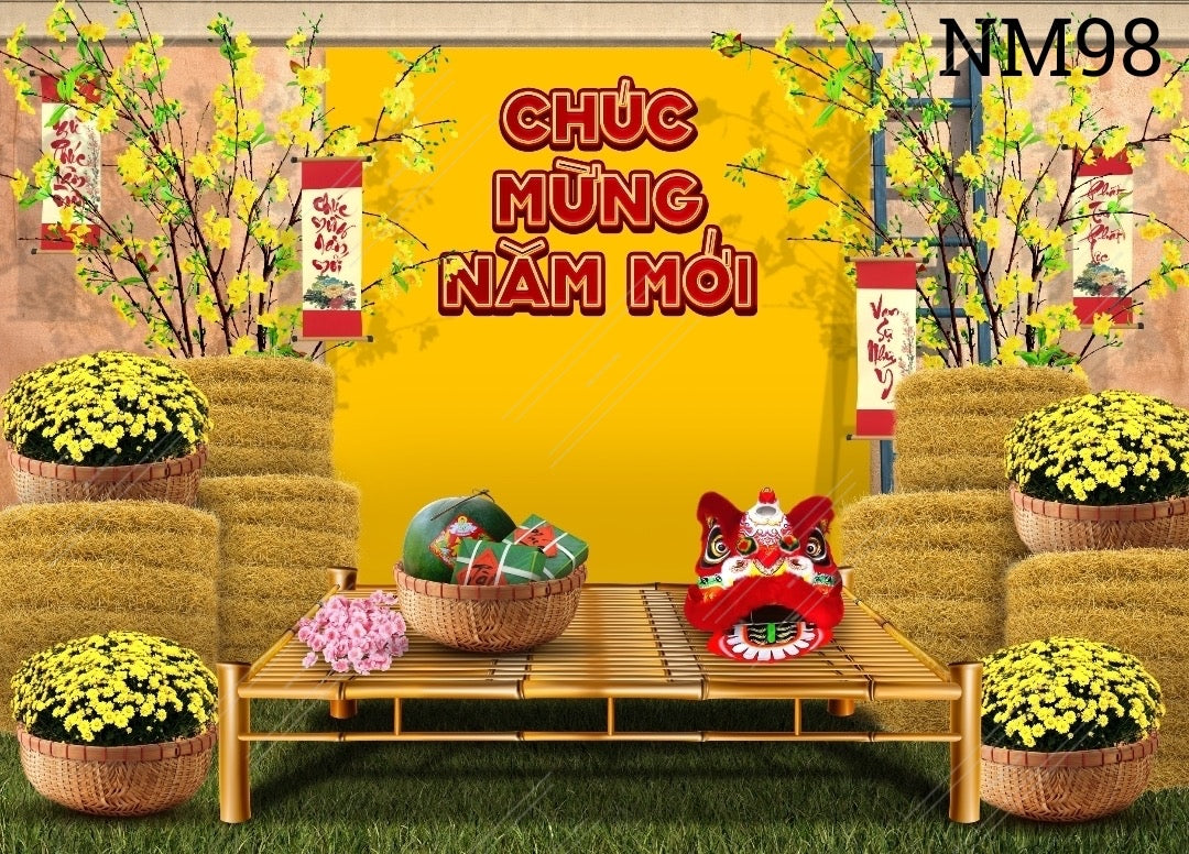 Tết Decoration Backdrop (Multiple style) 07