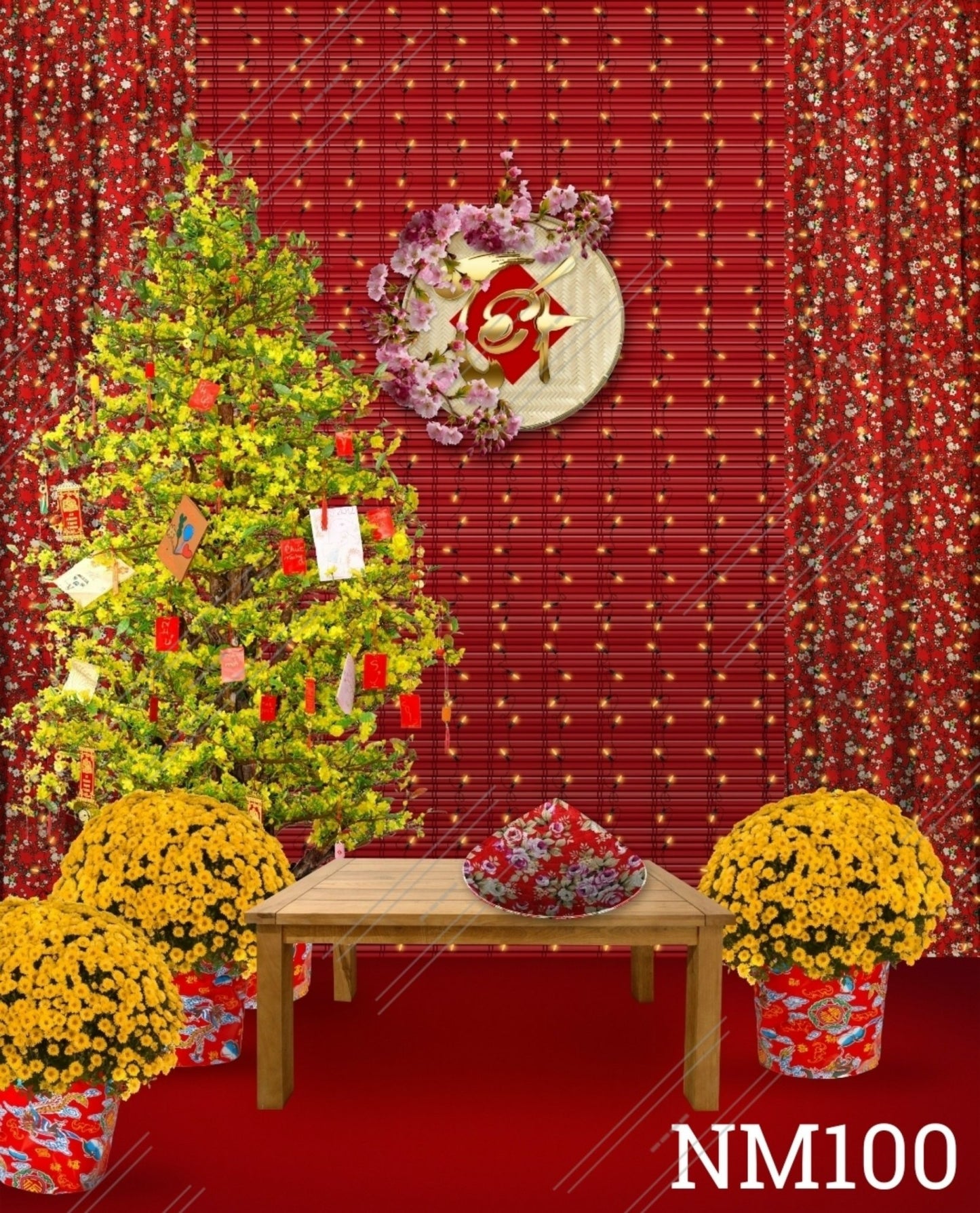 Tết Decoration Backdrop (Multiple style) 07