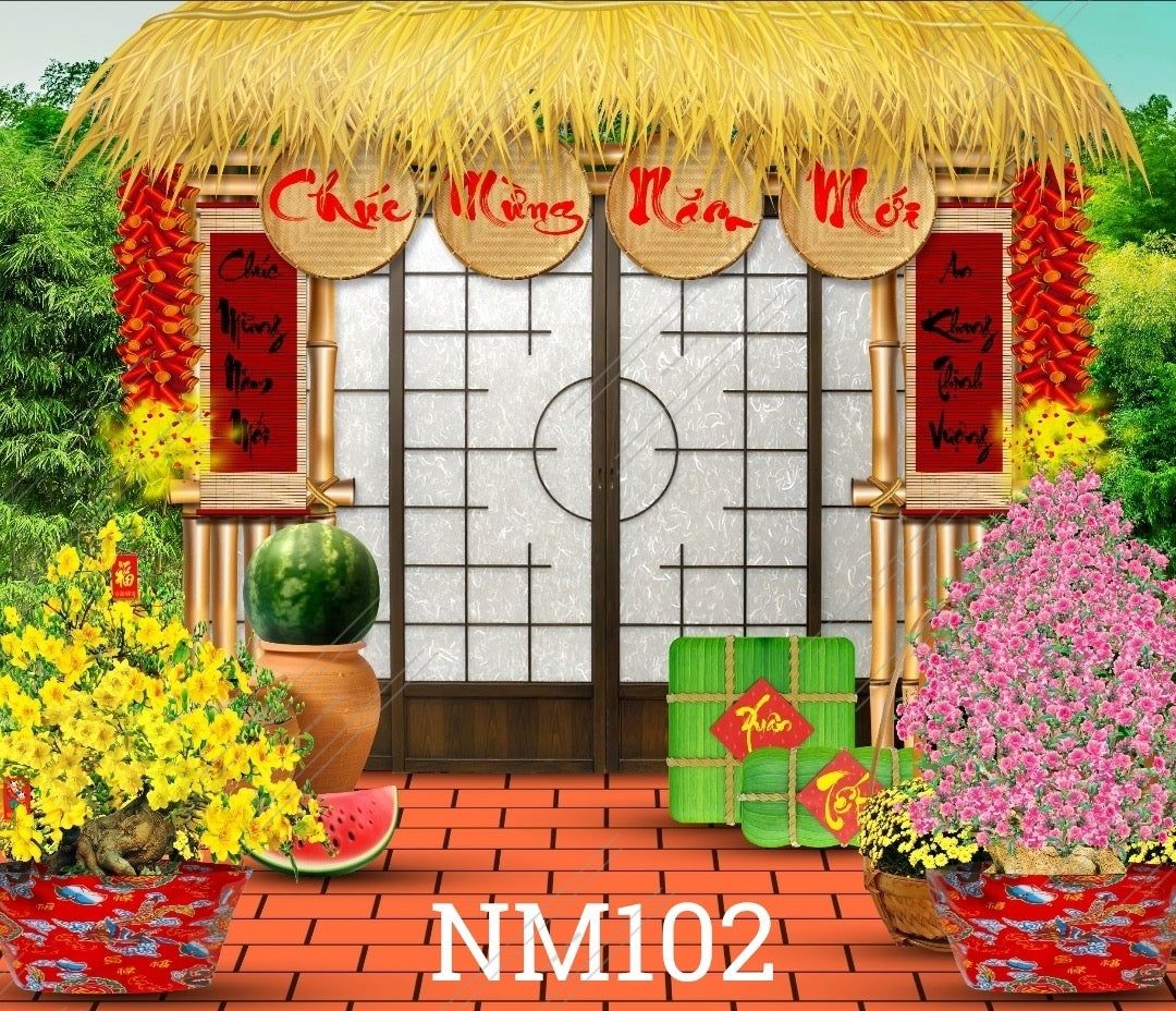 Tết Decoration Backdrop (Multiple style) 08