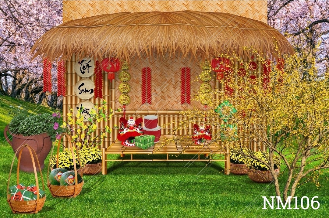 Tết Decoration Backdrop (Multiple style) 09