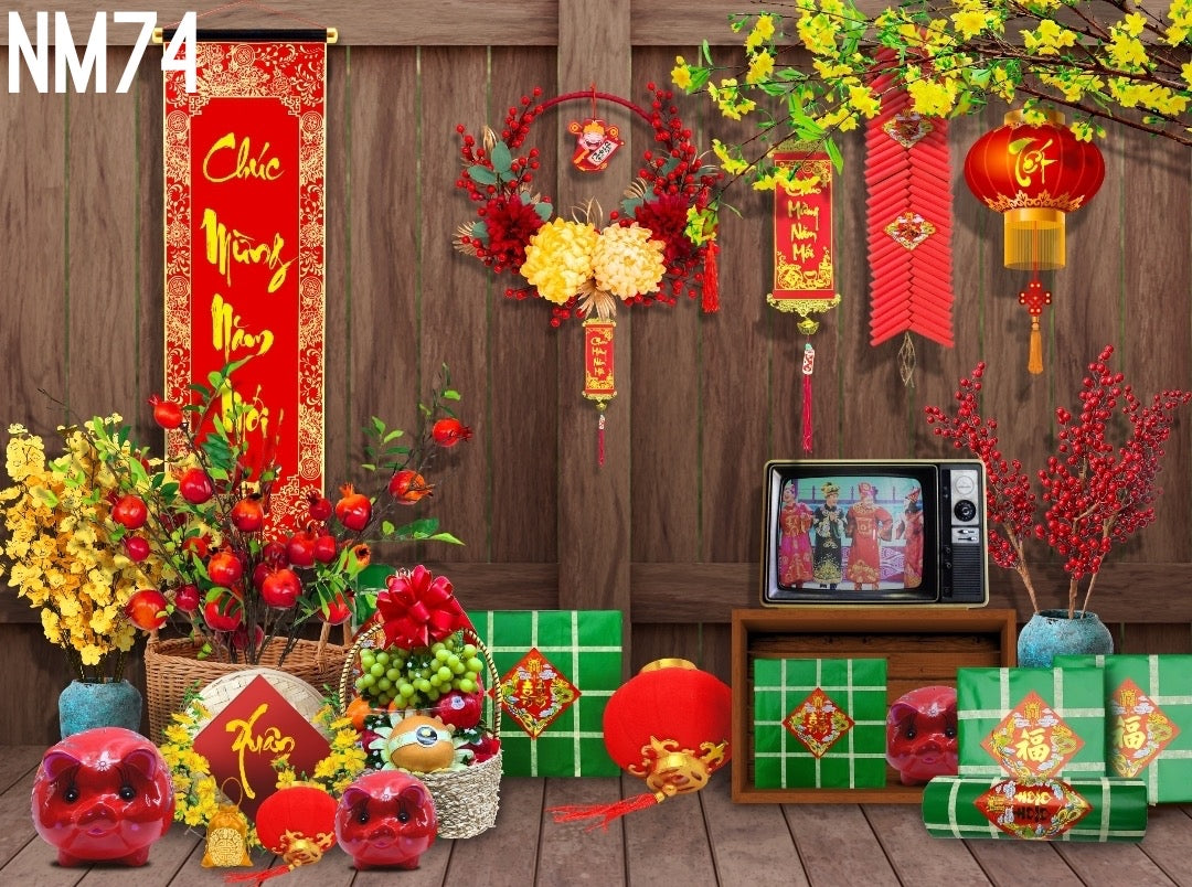 Tết Decoration Backdrop (Multiple style) 04