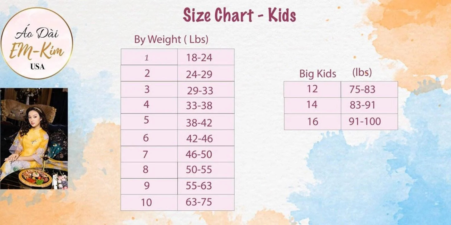 Kid Áo Bà Ba with black pant.