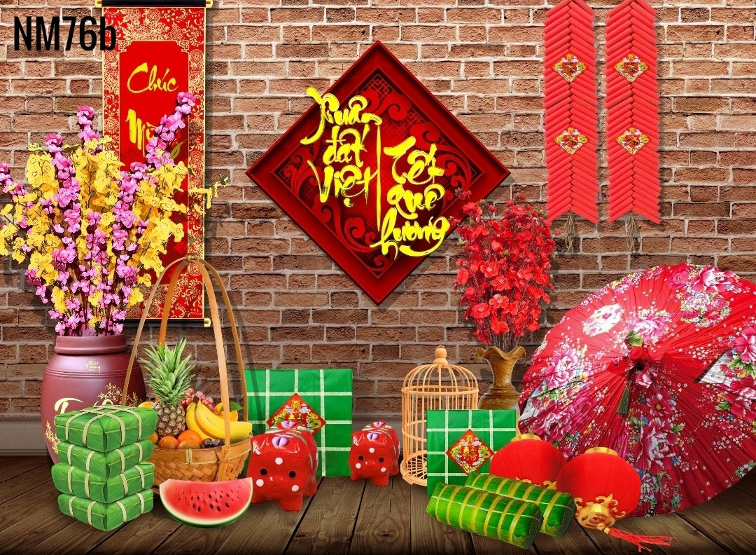 Tết Decoration Backdrop (Multiple style) 04