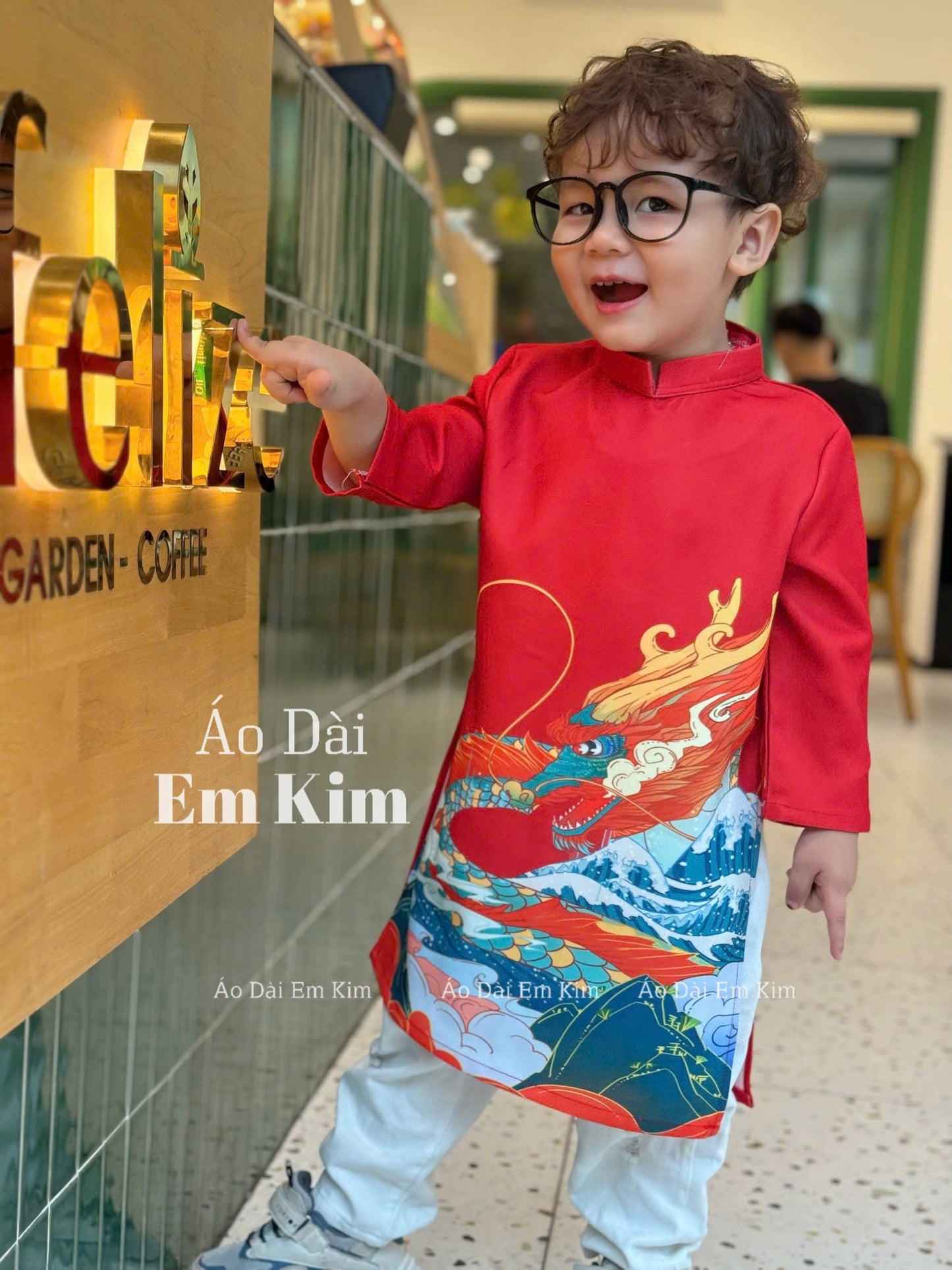 Ao Dai Boy red ( NO PANTS) BOY8