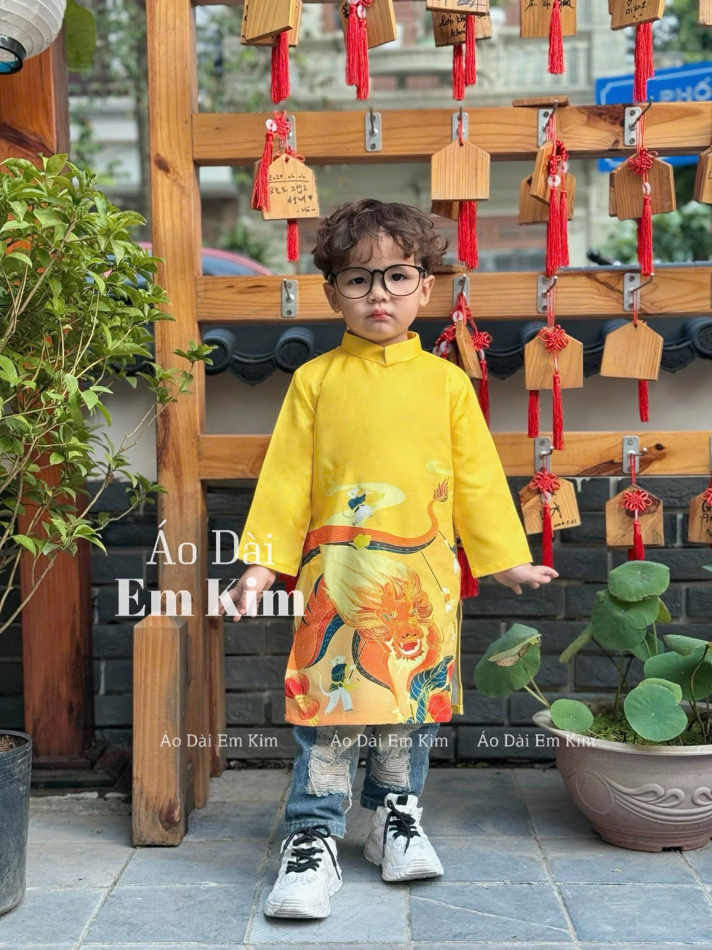 Ao Dai Boy Yellow ( NO PANTS) BOY6