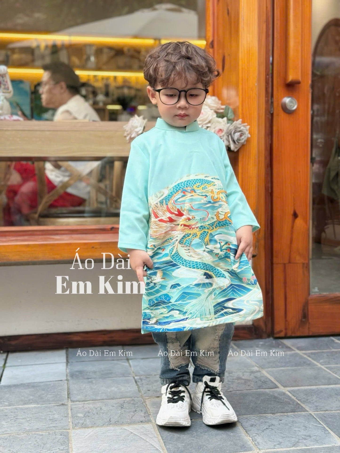 Ao Dai Boy Blue ( NO PANTS) BOY7