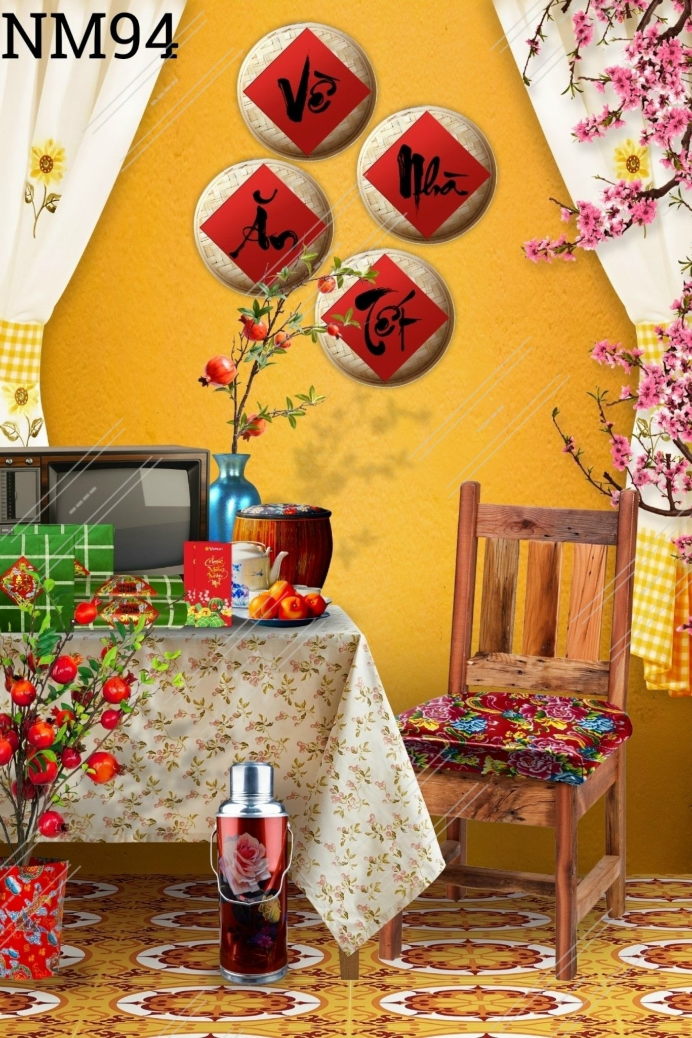 Tết Decoration Backdrop (Multiple style) 07