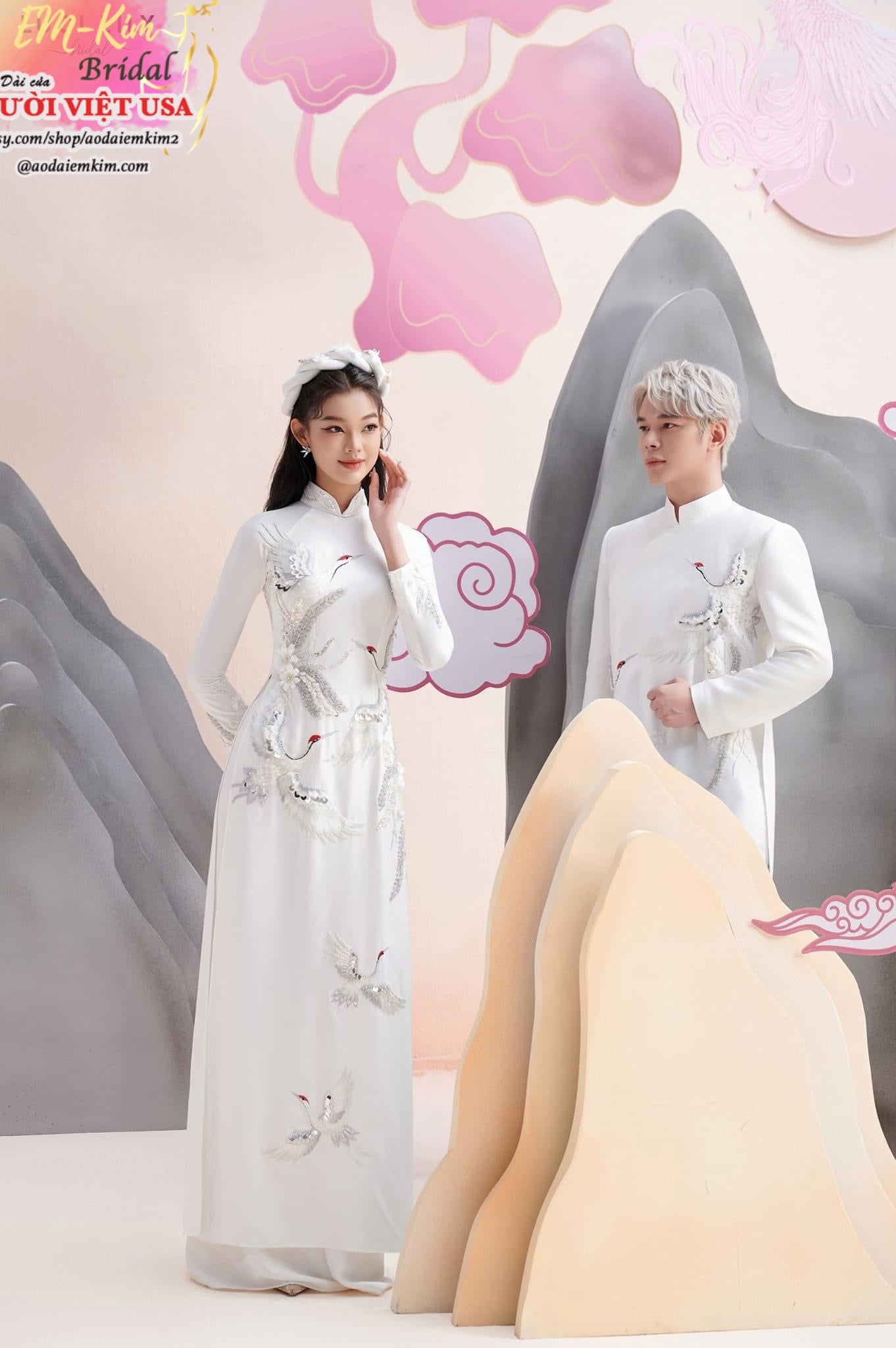 JULIA - White Embroidery Áo Dài Wedding