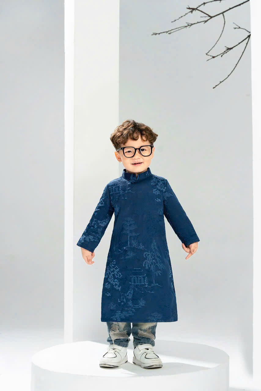 Ao Dai Boy NO PANTS| Ao Dai Kids| Pre-made Traditional Vietnamese Ao Dai | Lunar New Year | Ao Dai for Boy |ADN18