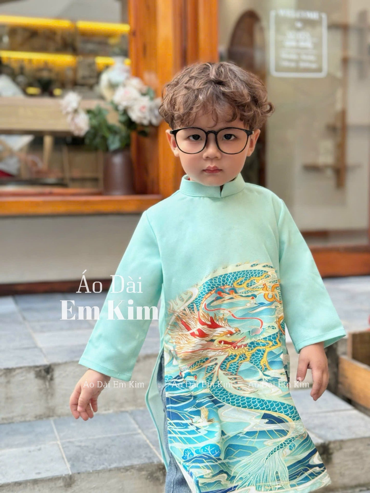 Ao Dai Boy Blue ( NO PANTS) BOY7
