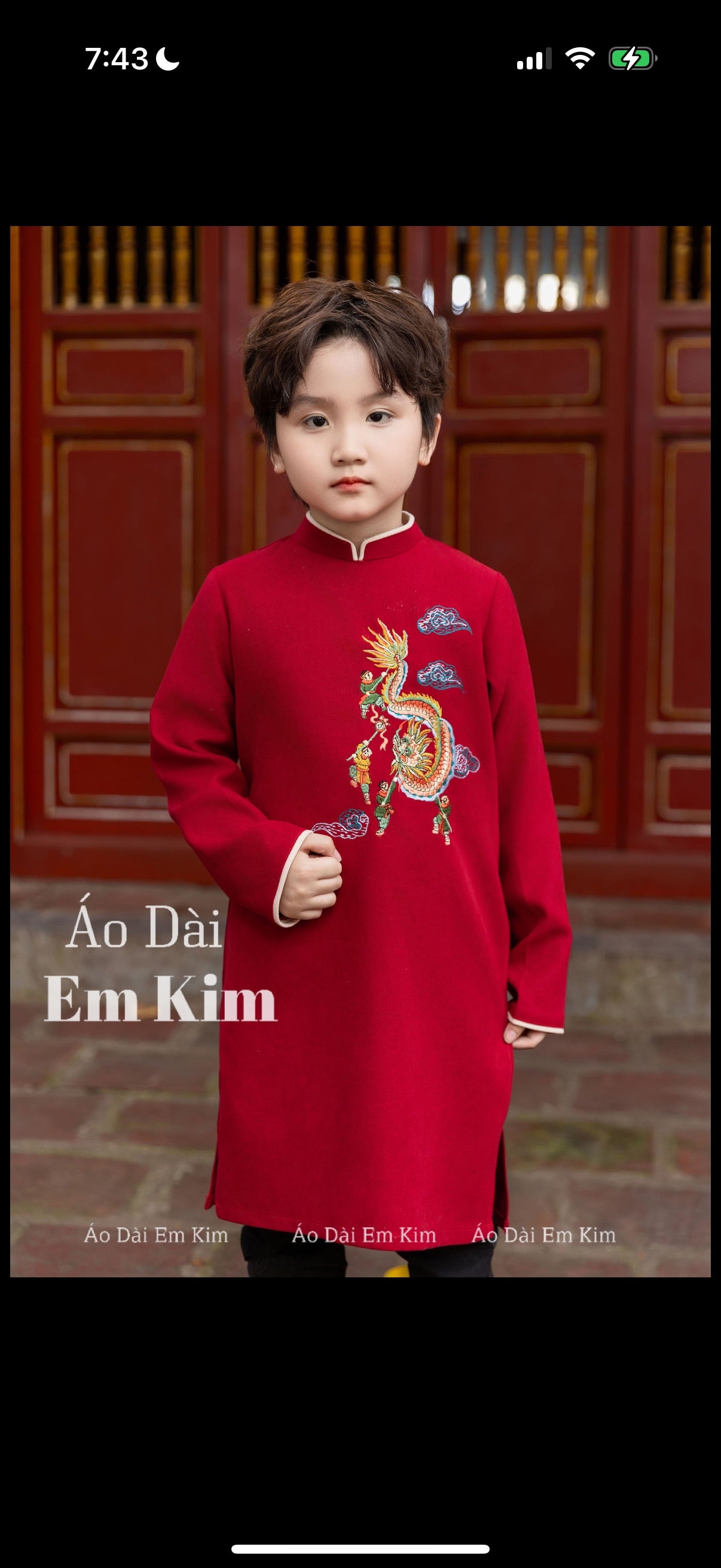 Ao Dai Boy RED ( NO PANTS) BOY10