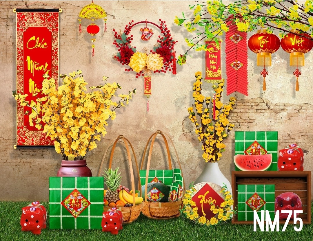 Tết Decoration Backdrop (Multiple style) 04