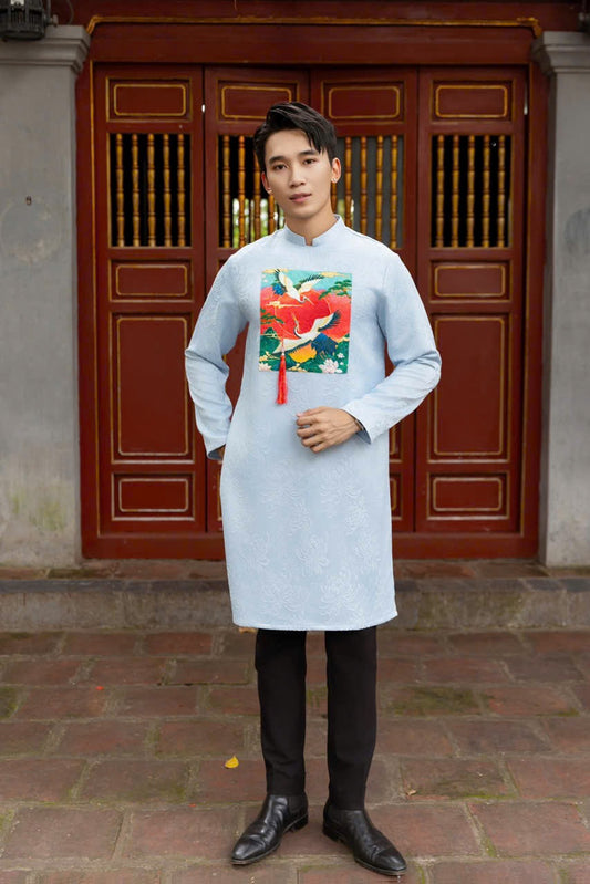 Ao Dai Men|Blue  ao dai for men(No pants included) Lunar New Year |   ADN27