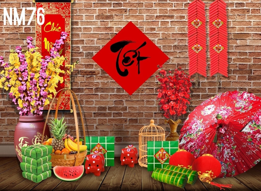 Tết Decoration Backdrop (Multiple style) 04