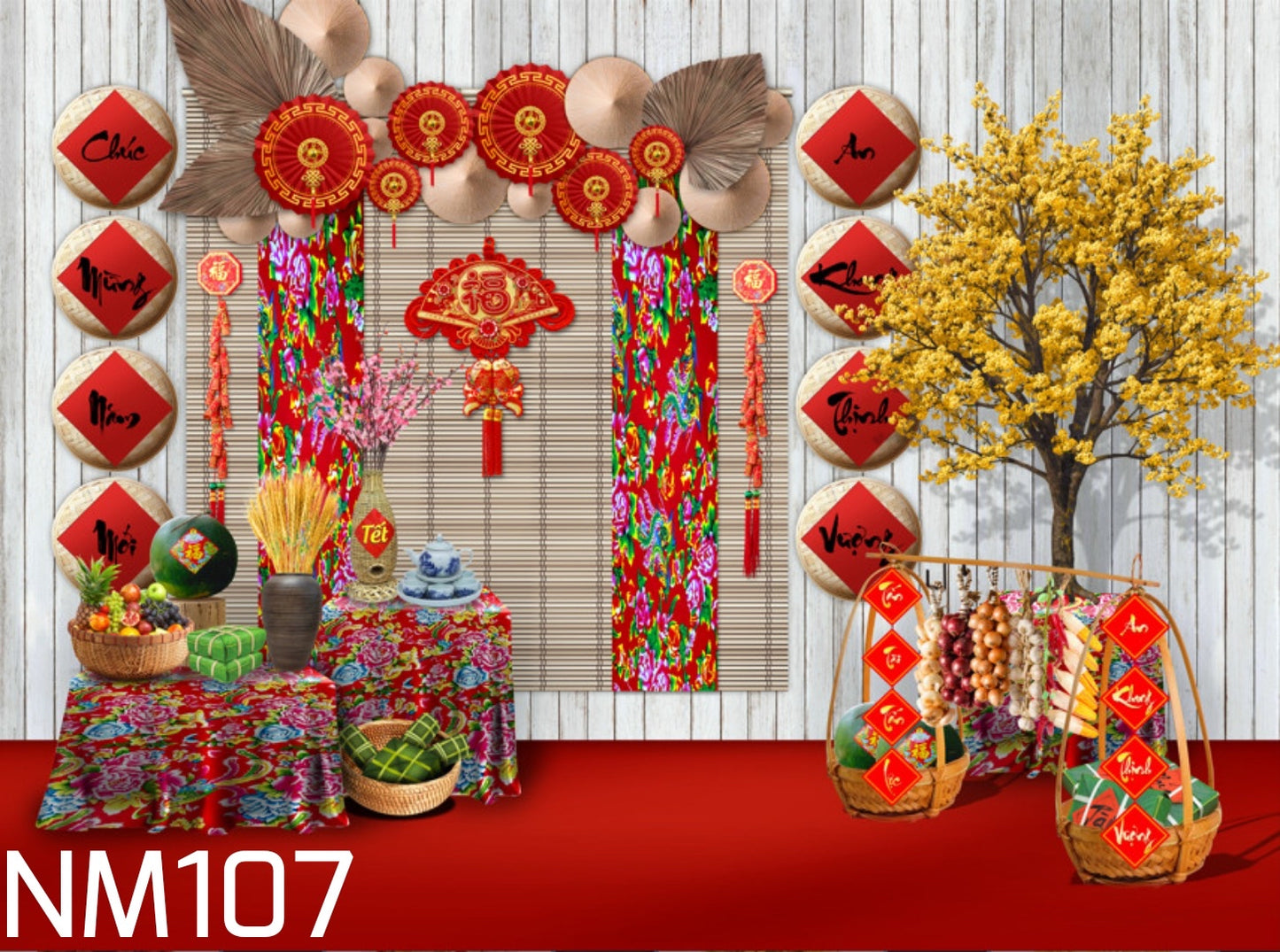 Tết Decoration Backdrop (Multiple style) 09