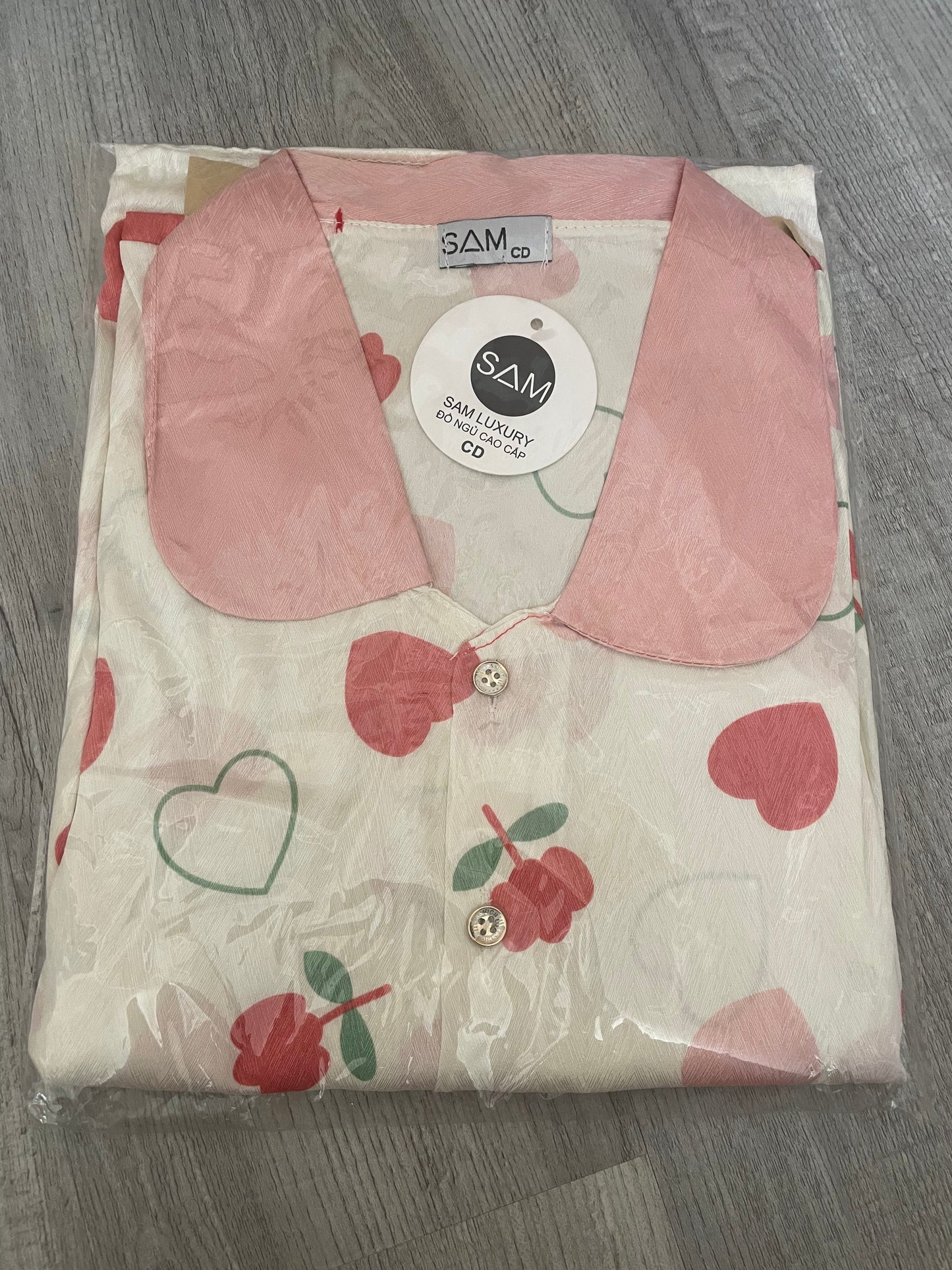 Silk Pajamas - Long pant- Short Sleeve PJ1