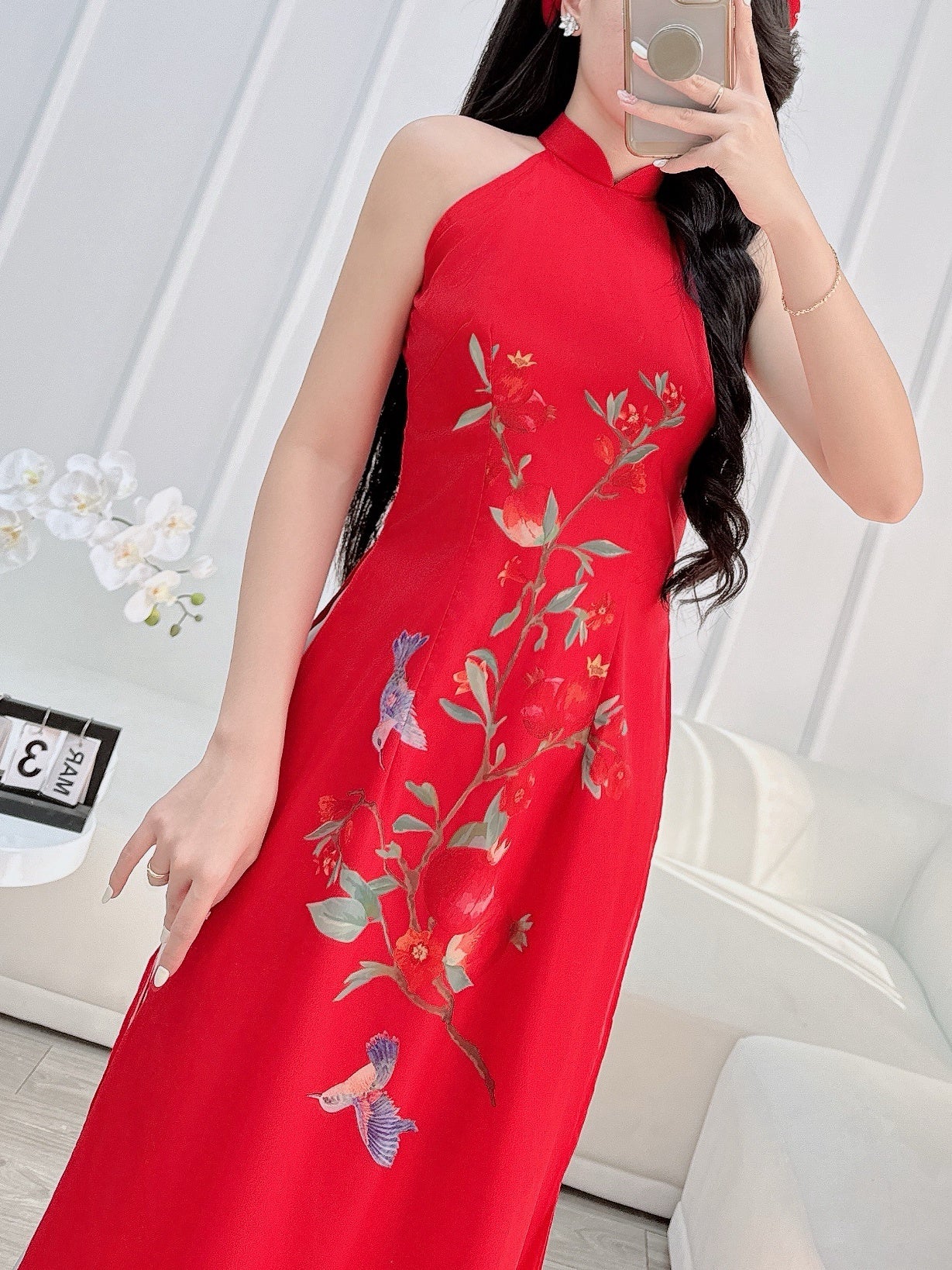 Sleeveless Ao Dài Yếm| Ao Dai Cach Tan with Pants S07