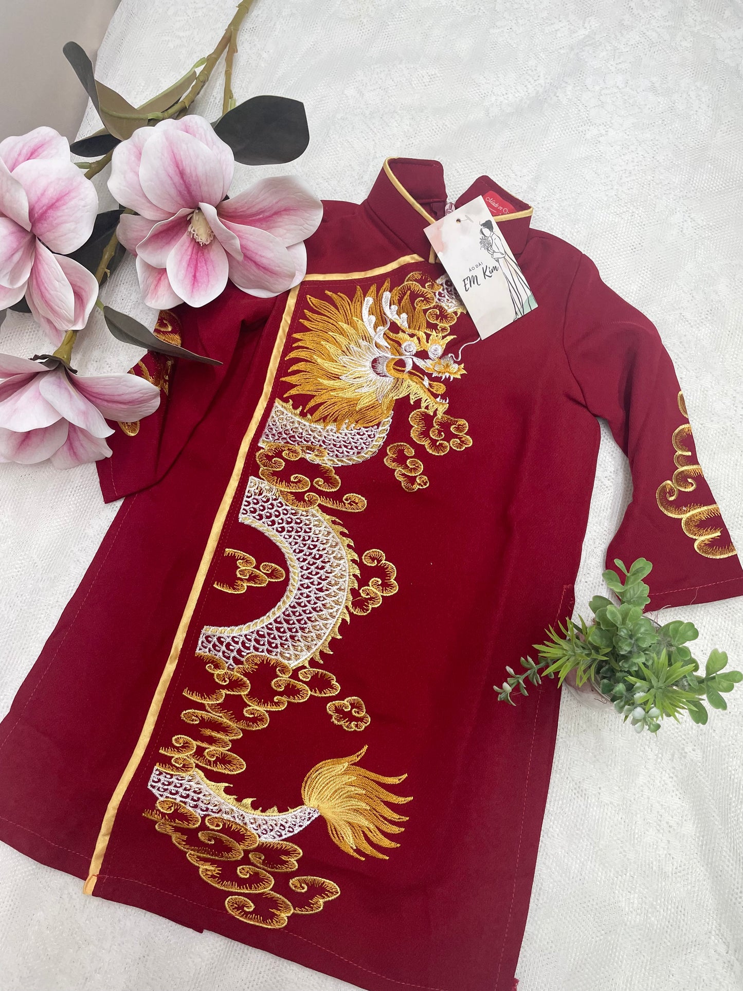 Ao Dai Boy Embroidery Dragon Top no pants\G21 a