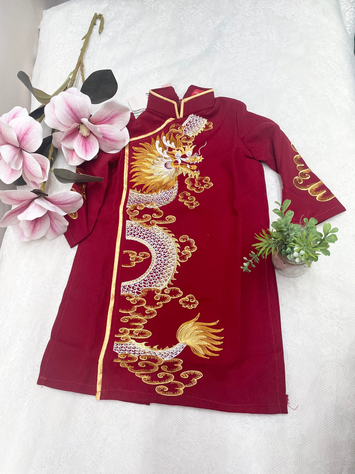 Ao Dai Boy Embroidery Dragon Top no pants\G21 a