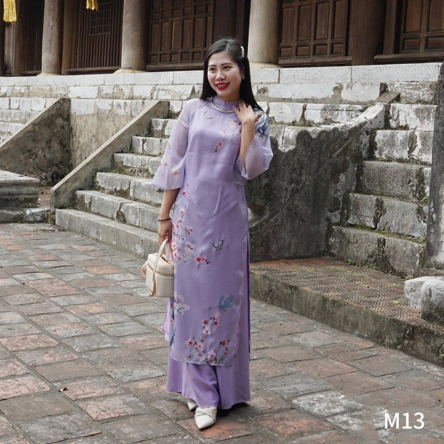 Purple Tơ óng Ao Dai silk |M13