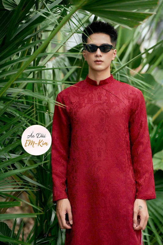 2 Color Red/ Green Ao Dai Nam |pre-made Vietnamese long dress ao dai| Ao dai Tet| men ao dai| ao dai men red ADN24