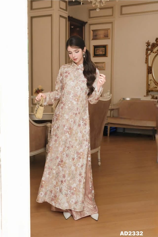 KIM SA PINK Ao Dài Cách Tân B44