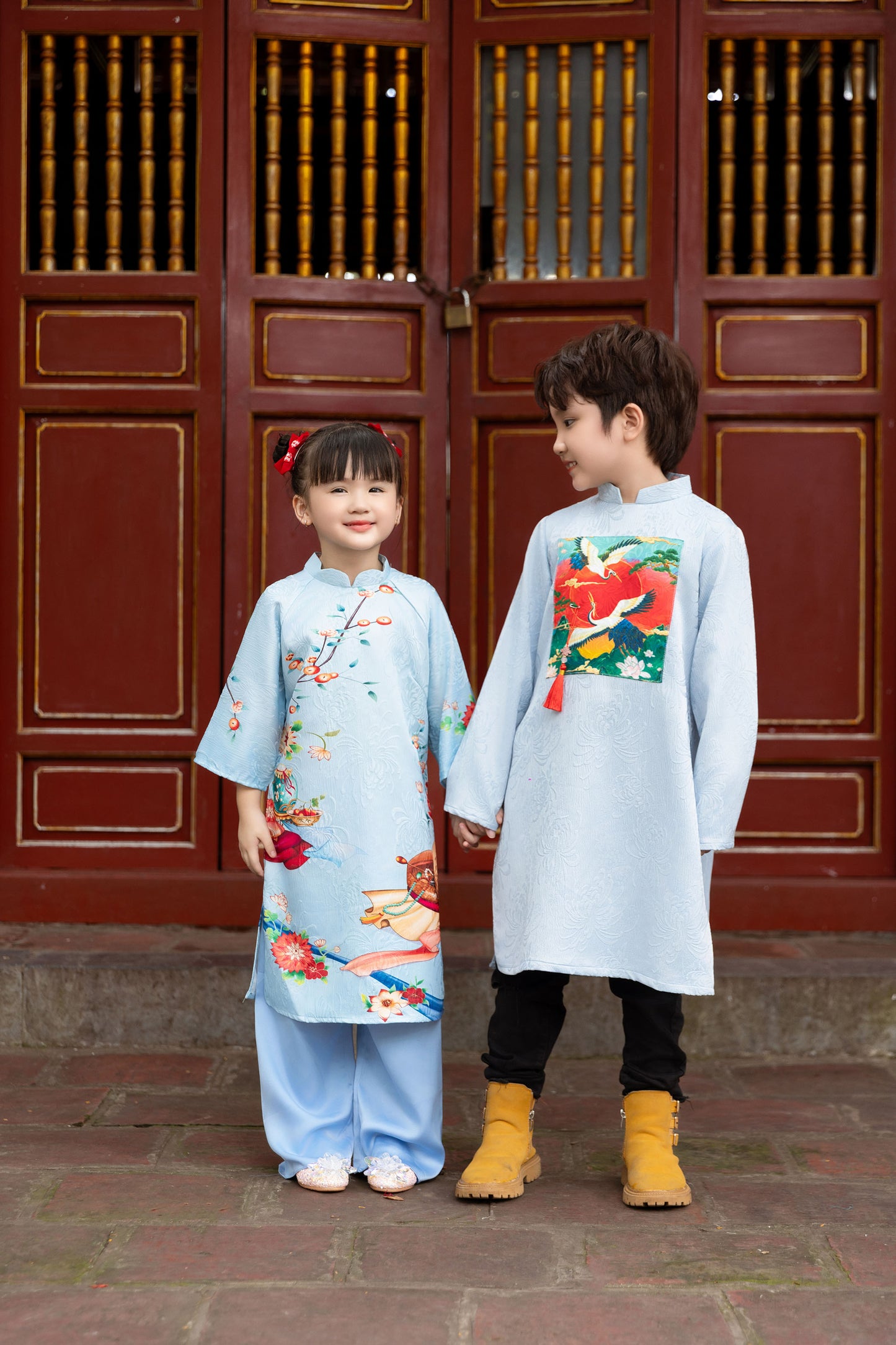 Ao Dai Boy BLue ( NO PANTS) BOY11