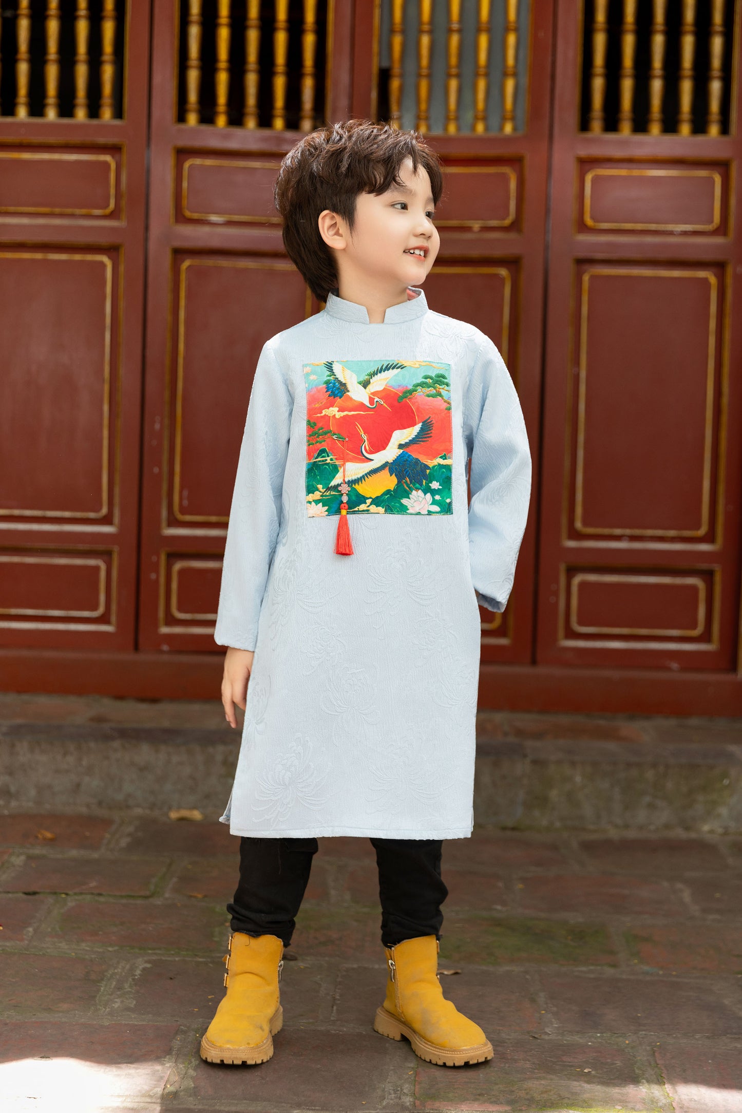 Ao Dai Boy BLue ( NO PANTS) BOY11