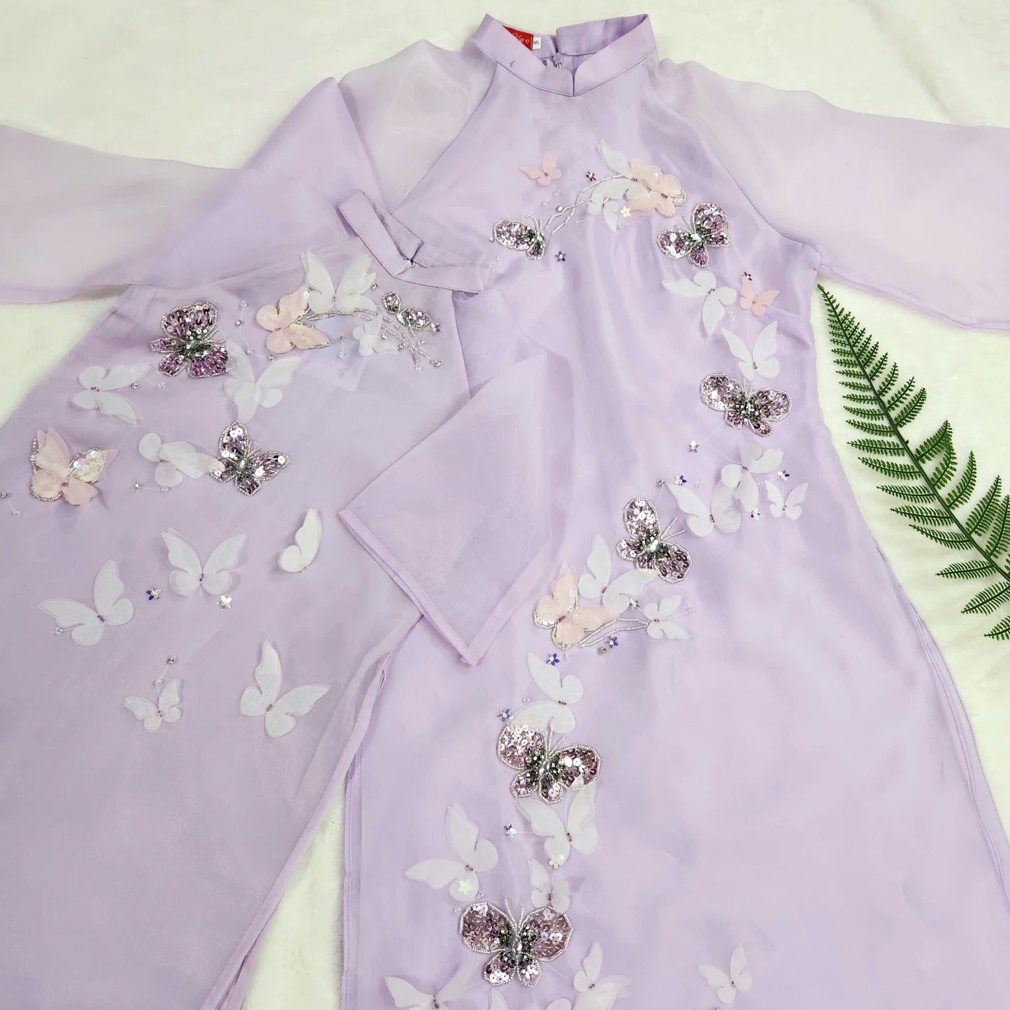 Purple Mommy and me matching ao dai set for women and girl| Ao Dai Me va Be modern silk organza| | Lunar New Year| MB49