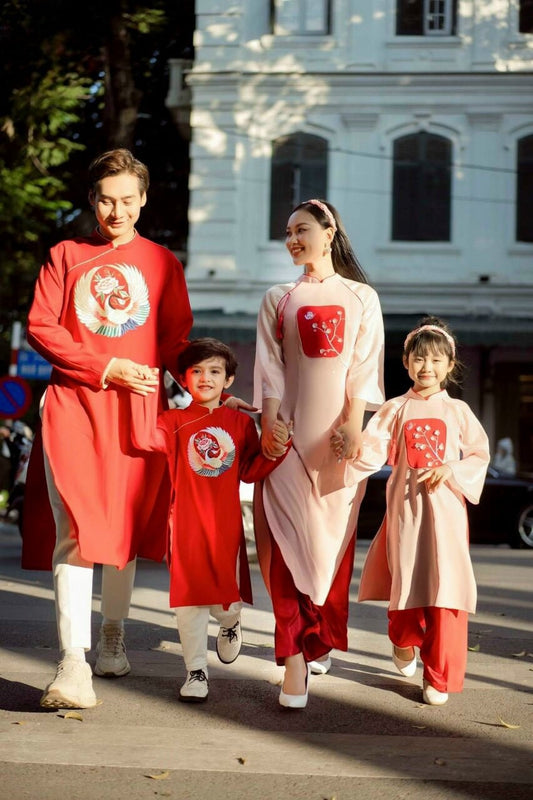 Red Embroidery matching Ao Dai, GD05