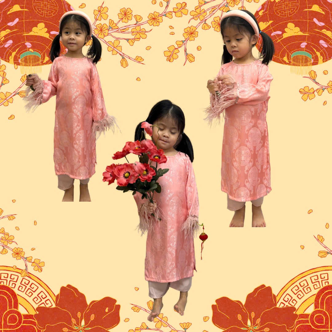 Gấm Áo Dài Pink for Girls | U7