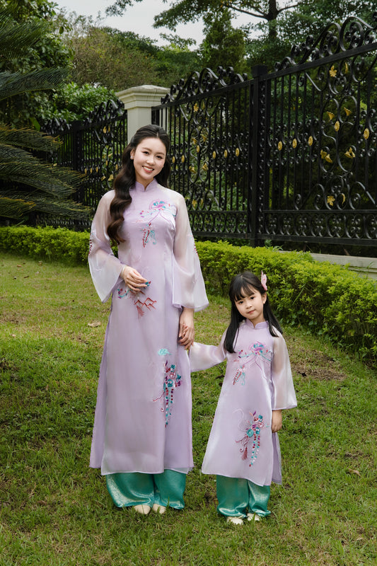 Purple Mommy and Girl Ao Dai to ong | S-5XL| GD63a