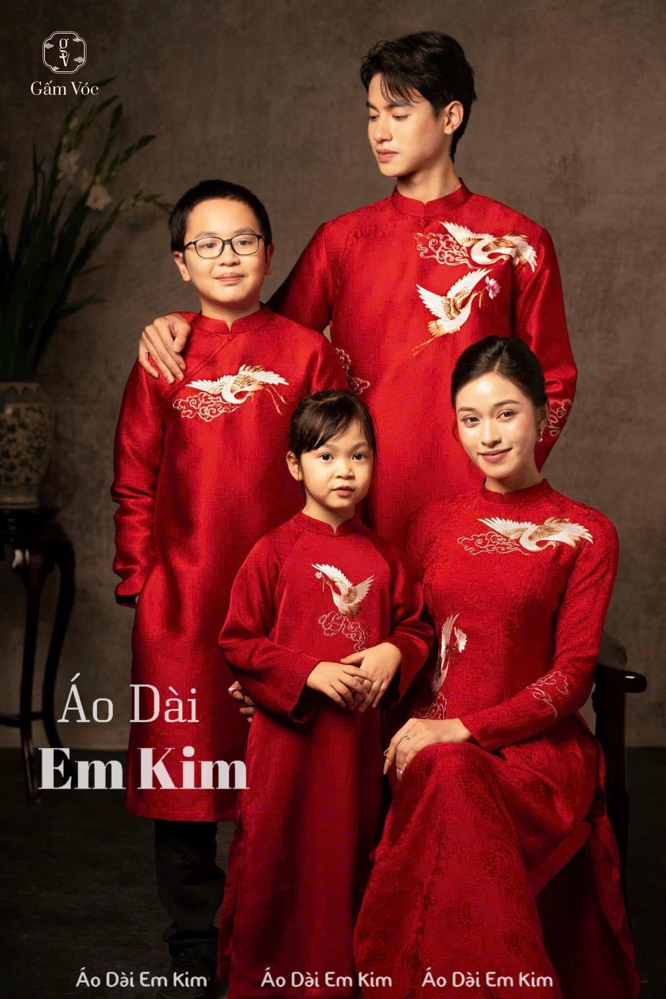 Red FAMILY ÁO DÀI |GD60