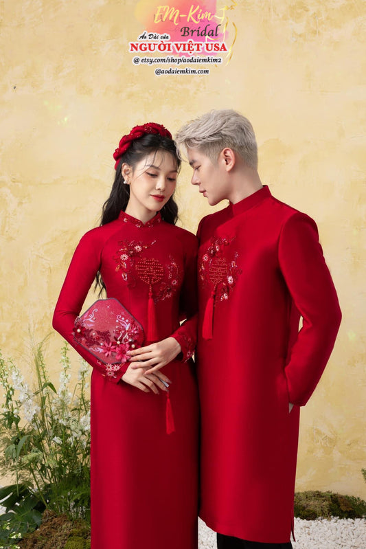 KAYLIN - Red Wedding Couple Áo Dài