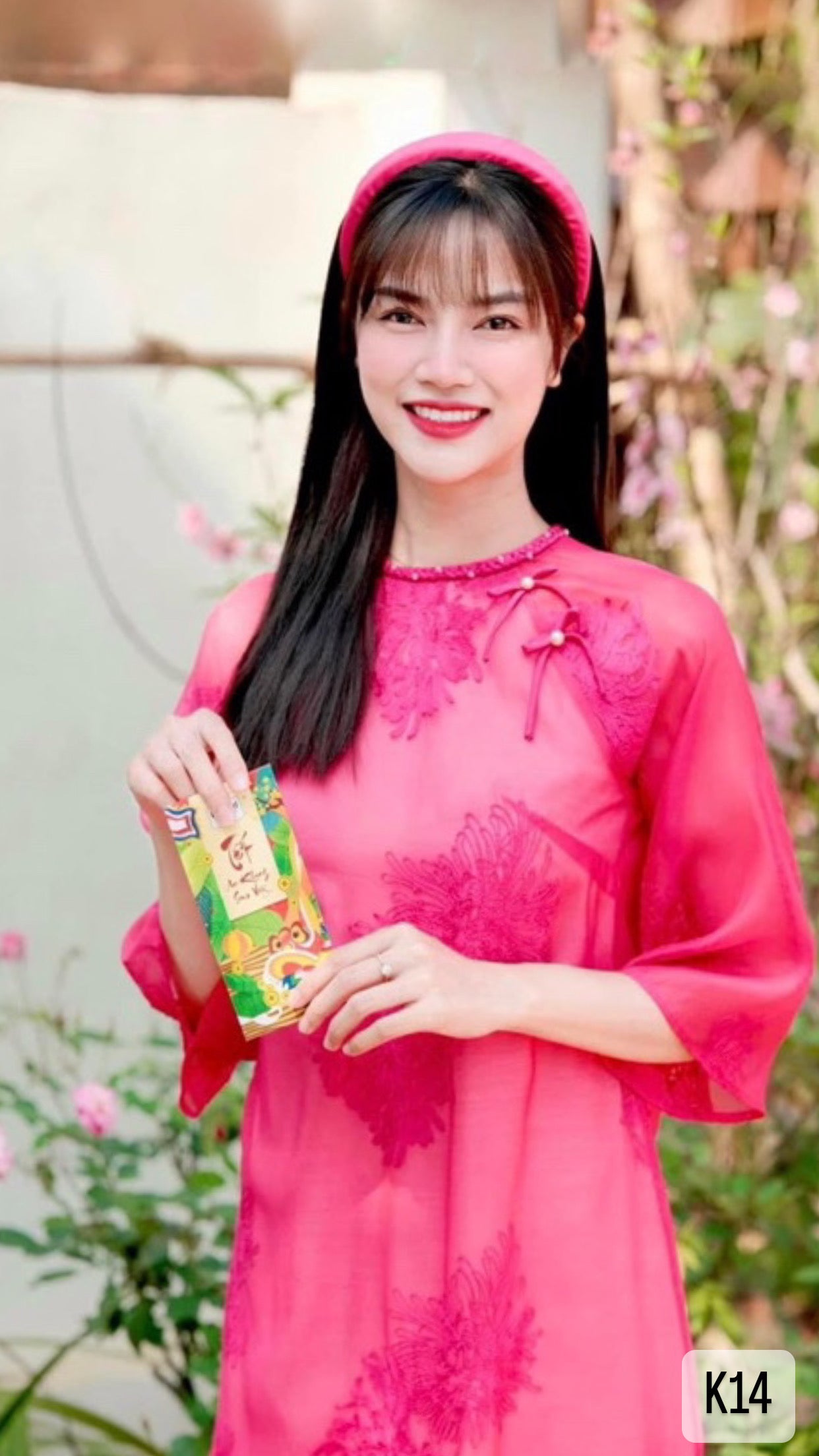 Pink Embroidery Ao Dai| K14
