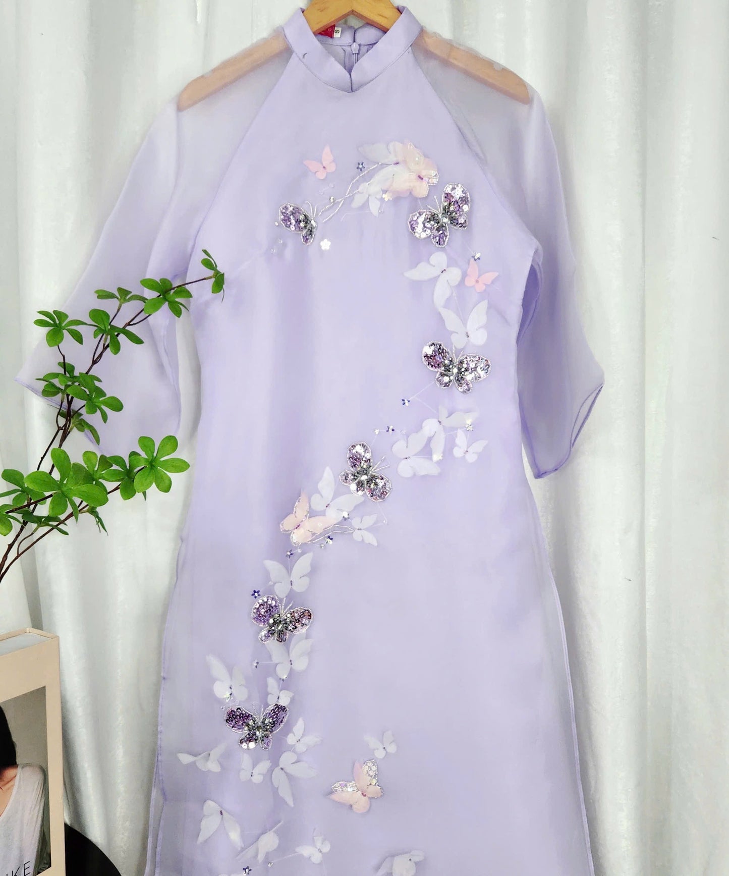 Purple Mommy and me matching ao dai set for women and girl| Ao Dai Me va Be modern silk organza| | Lunar New Year| MB49