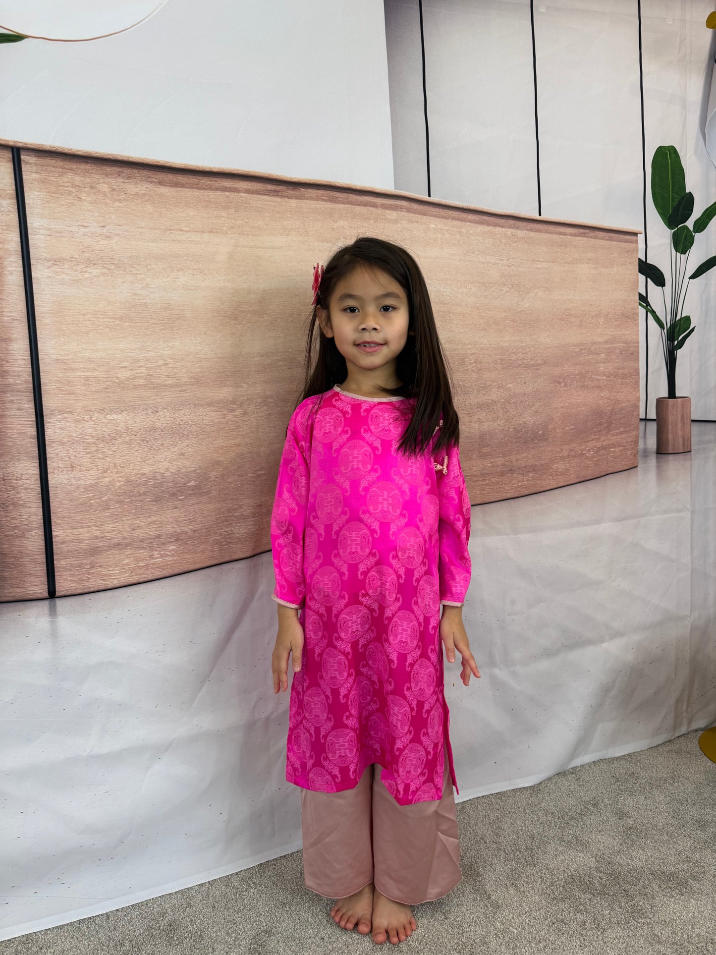 Gấm Áo Dài   Hot Pink for Girls | U9