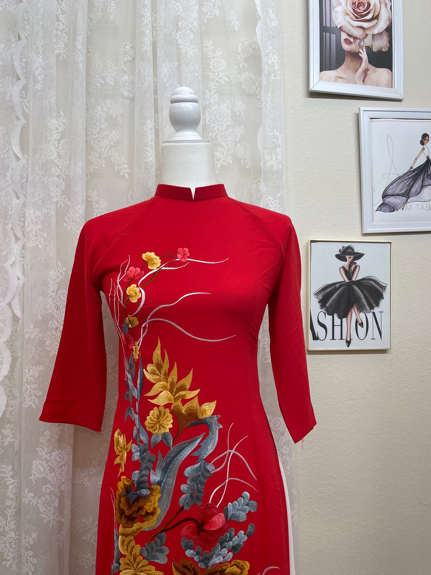 Mom's Ao Dai| Embroiderey Ao Dai/ Pre-made ao dai for women|Lunar New year||Vietnamese Dresses\ Z4